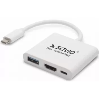 SAVIO USB Type-C–HDMI adapter 4K @ 30Hz fekete