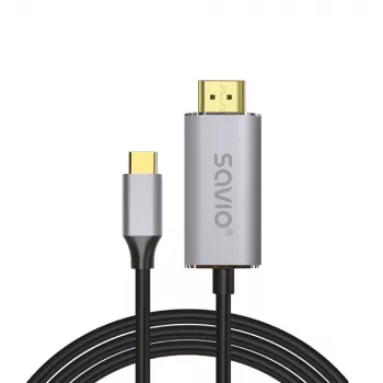 SAVIO USB-C–HDMI 2.0b kábel 1m ezüst CL-170
