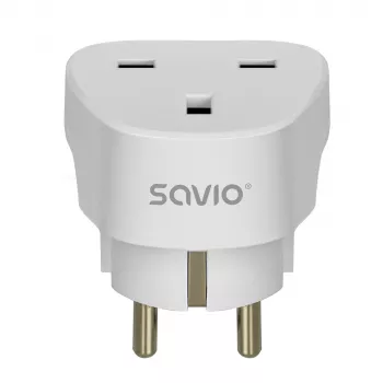 SAVIO utazási adapter UK aljzat - EU dugó fehér