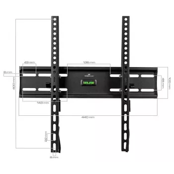 KINGMOUNT KG-1004 dönthető TV-fali tartó 23-65 inch kijelzőkhöz, VESA 100x100–400x400, max. 45 kg