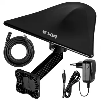 VAYOX DigiActiv VA0023 aktív külső DVB-T/T2 antenna 4G LTE VHF UHF fekete
