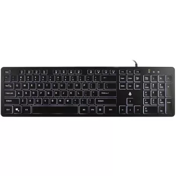 Accura Artesia ACC-K1408 háttérvilágítású vezetékes USB membrán billentyűzet, Full-Size QWERTY, többszínű LED, fekete