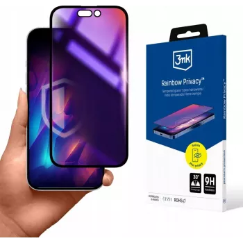 3MK Rainbow adatvédelmi képernyővédő Apple iPhone 15-höz - edzett üveg