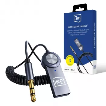 3mk Audio Bluetooth adapter - Bluetooth 5.0 vevő 3,5 mm AUX, USB-C, 10 h akkumulátor, fekete