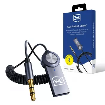 3mk Audio Bluetooth adapter - Bluetooth 5.0 vevő 3,5 mm AUX, USB-C, 10 h akkumulátor, fekete