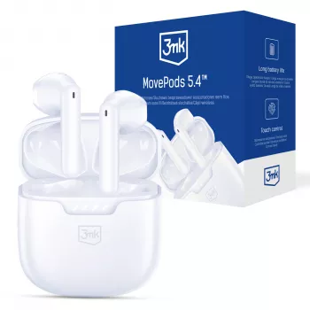 3MK PROTECTION 3mk Movepods 5.4 True Wireless Stereo Earbuds with Bluetooth 5.3, ENC, IPX4, Up to 35h Battery, USB-C