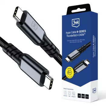 3mk Hyper N-SERIES Thunderbolt 4 240W 40Gb/s 8K60Hz 48V/5A fekete 1m