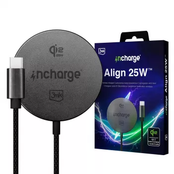 3mk incharge Align Qi2 25W Androidhoz fekete