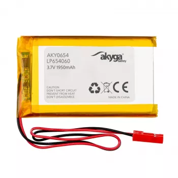 Akyga AKY0654 LP654060 Li-Po akkumulátor 3,7 V 1950 mAh, PCM, JST 2,54 2 pólusú, 150 mm