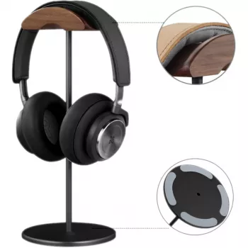 MOZOS HS Supreme fejhallgató-állvány over-ear fejhallgatókhoz – diófa és fém