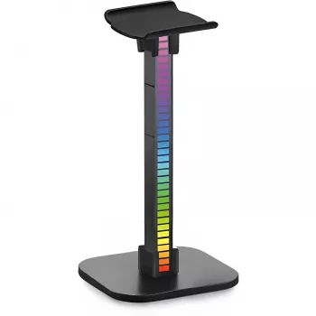 MOZOS D11 RGB LED fejhallgatótartó USB hubbal és audio csatlakozóval
