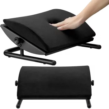 MOZOS FS3 ergonomikus lábtartó irodába, fekete, állítható magasság 110-170 mm, dőlésszög 30°-ig, csúszásmentes felület