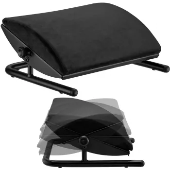 MOZOS FS3 ergonomikus lábtartó irodába, fekete, állítható magasság 110-170 mm, dőlésszög 30°-ig, csúszásmentes felület