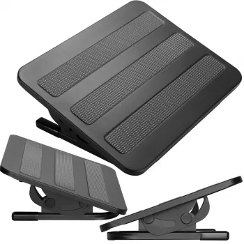 MOZOS FS4 ergonomikus lábtartó magasság- és dőlésszög-állítással, fekete
