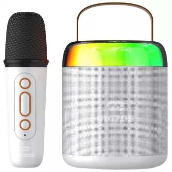 MOZOS MK fehér karaoke mikrofon Bluetooth hangszóró