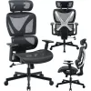 MOZOS ERGO-R ergonomikus irodaszék hálós háttámlával, állítható ágyéktámasz, 120 kg teherbírás, fekete
