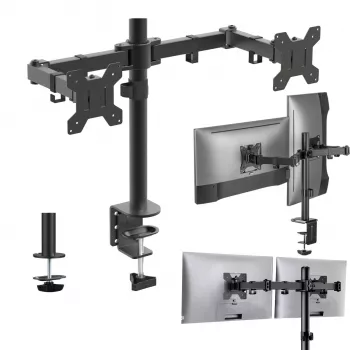 MOZOS MS03 dupla monitoros asztali tartó 17-34 inch képernyőkhöz, fekete