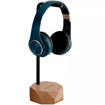 MOZOS HS-PRO-LIGHT fa fejhallgató-állvány, kőrisfa és vas, 35 cm, világosbarna