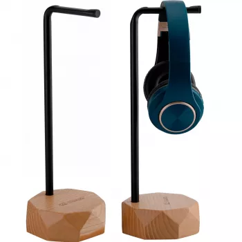 MOZOS HS-PRO-LIGHT fa fejhallgató-állvány, kőrisfa és vas, 35 cm, világosbarna