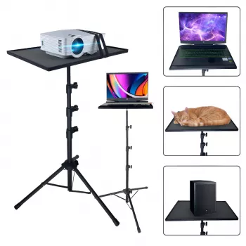 MOZOS PL2 univerzális állvány projektorhoz, laptophoz, tablethez, fekete, 70-120 cm, 10 kg