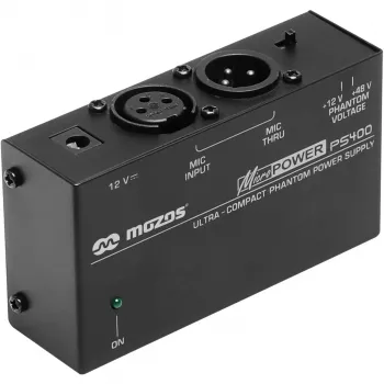 MOZOS PS400 Phantom tápegység 12V / 48V XLR-mikrofonokhoz