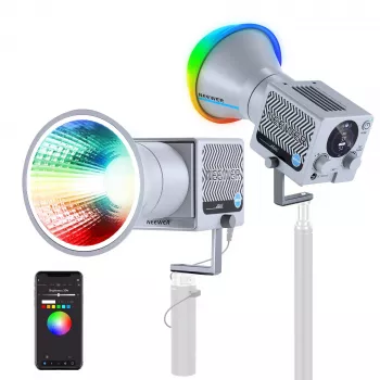 NEEWER HS60C 60W RGB COB LED videólámpa, 8700 lux, CRI 97+, App/2.4G vezérlés