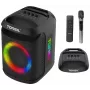 Tonsil Party Dance 800 hordozható Bluetooth-partihangfal karaoke-val, disco-LED-del, 80 W RMS, 2x8 inches mélynyomókkal, fekete