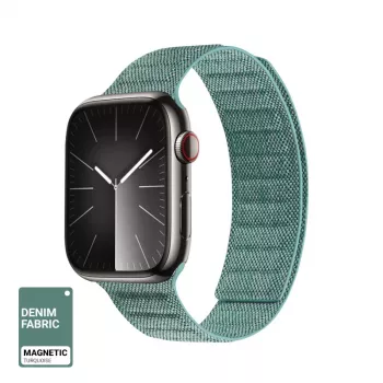 Crong Melange mágneses szíj Apple Watch 44/45/46/49 mm-hez (türkiz melange)