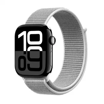 Crong Nylon sport szíj Apple Watch 44/45/46/49 mm-hez (ezüstszürke)