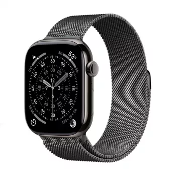 Crong Milano Steel - nemesacél szíj Apple Watch 38/40/41/42 mm-hez (grafit)