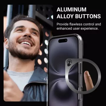 Crong Clear MAG Pro tok Apple iPhone 16-hoz, MagSafe, fekete
