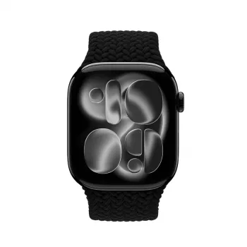 Crong Wave Band fonott szíj Apple Watch 38/40/41/42 mm-hez (fekete)