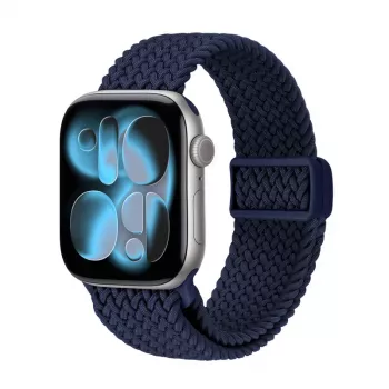 Crong Wave Band fonott szövet szíj Apple Watch 38/40/41/42 mm-hez (Navy Blue)