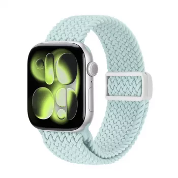 Crong Wave Band fonott szövet szíj Apple Watch 38/40/41/42 mm-hez (menta)
