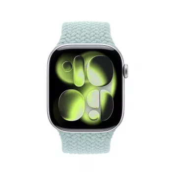 Crong Wave Band fonott szövet szíj Apple Watch 38/40/41/42 mm-hez (menta)