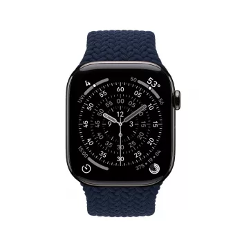 Crong Wave Band fonott nylon Solo Loop Apple Watch 44/45/46/49 mm-hez (Navy Blue)