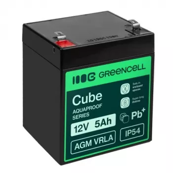 GreenCell AGM VRLA 12V 5Ah akkumulátor pénztárgéphez, játékhoz, fényképezőgéphez (91x70x102mm)