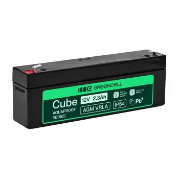 Greencell AGM VRLA 12V 2,5Ah karbantartásmentes akkumulátor pénztárgépekhez, játékokhoz (178x36x66mm)