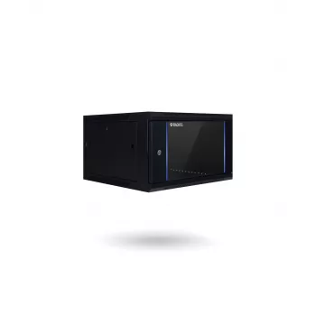 RACKTEL RL-4504WRE 4U 600x450 fali szekrény, fekete, biztonsági üvegajtóval