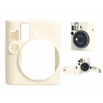 LOVEINSTANT Silicone Protective Case for Fujifilm Instax Mini 41 - White/Beige