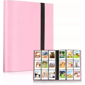 LOVEINSTANT fotóalbum 360 fotóhoz, kompatibilis Fujifilm Instax Mini / Xiaomi / Polaroid / Canon / HP / Kodak készülékekkel, rózsaszín