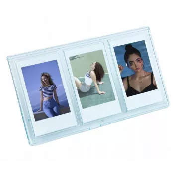 LOVEINSTANT állóképkeret 3 fotóhoz, kompatibilis Fuji Instax Mini és Zink 2x3 inch nyomatokkal - kék