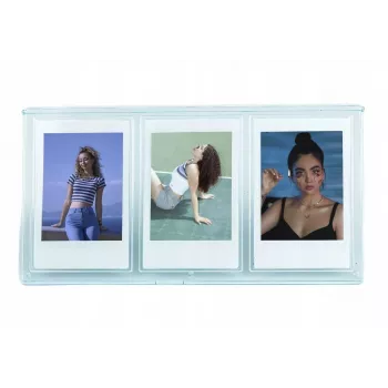LOVEINSTANT állóképkeret 3 fotóhoz, kompatibilis Fuji Instax Mini és Zink 2x3 inch nyomatokkal - kék