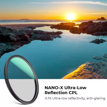 K&F Concept Nano-X ultrakis tükröződésű körkörös polarizációs szűrő 72mm