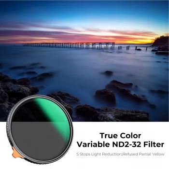 K&F Concept változtatható ND szűrő ND2-ND32 82mm True Color MRC Nano X