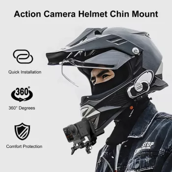PULUZ motorkerékpár-bukósisak állrögzítés GoPro Hero 12 11 Mini 10 9 8 7 6 5 4 3+ Max kamerákhoz – PU927B