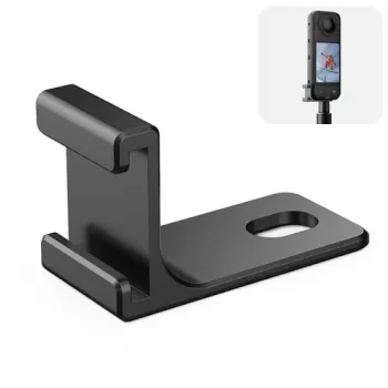 PULUZ 1/4 inch adaptertartó Insta360 X5/X4/X3/One X2-höz - fekete, alumíniumötvözet, hidegcipő