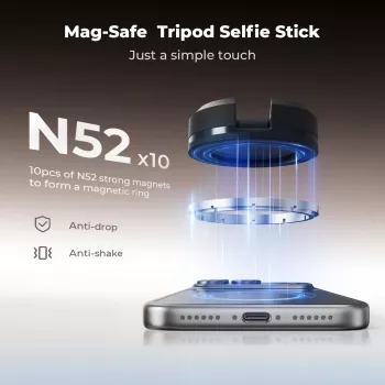 KF szelfibot állvány 162 cm mágneses MagSafe okostelefonhoz távirányítóval Kf09.139