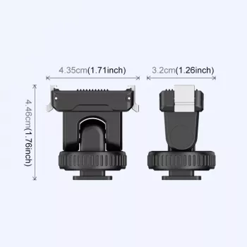 PULUZ Quick Release Mount Adapter 1/4 inch menettel, Cold Shoe DJI Osmo Action 3/4/5 Pro PU727B-hez