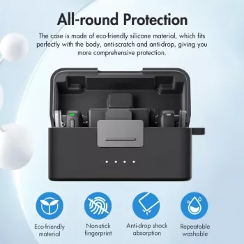 PULUZ szilikon védőtok DJI Mic Mini töltőtokhoz - fekete